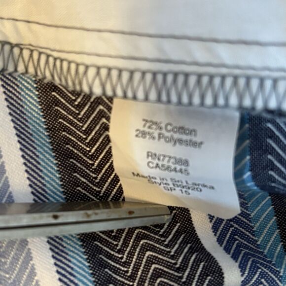 J Crew Blue Navy Striped Flat Front Chino Shorts Size 0, Low Rise Waist‎ 30” NEW - Picture 7 of 10